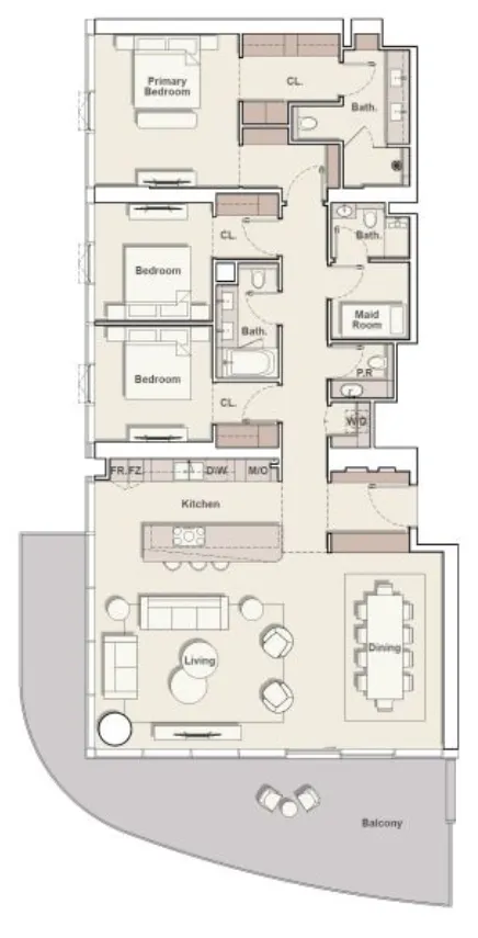 3 bedroom layout