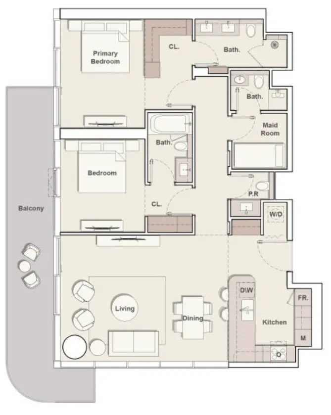 2 bedroom layout