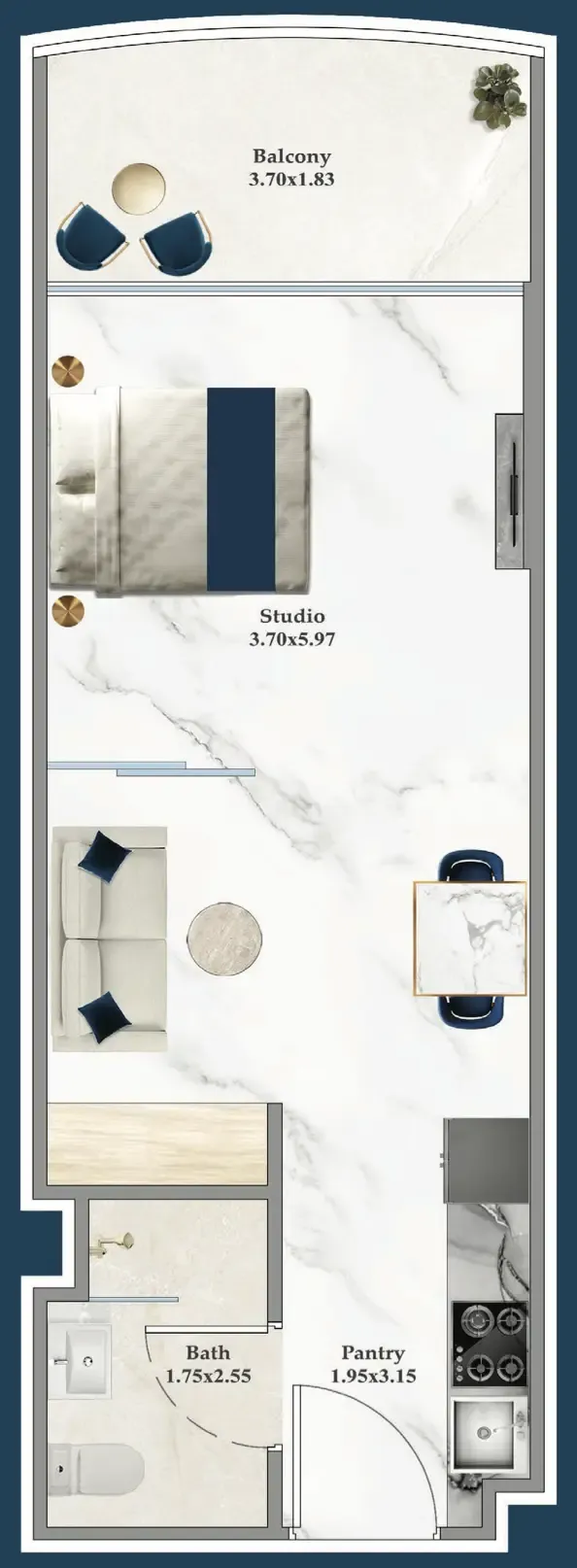 0 bedroom layout