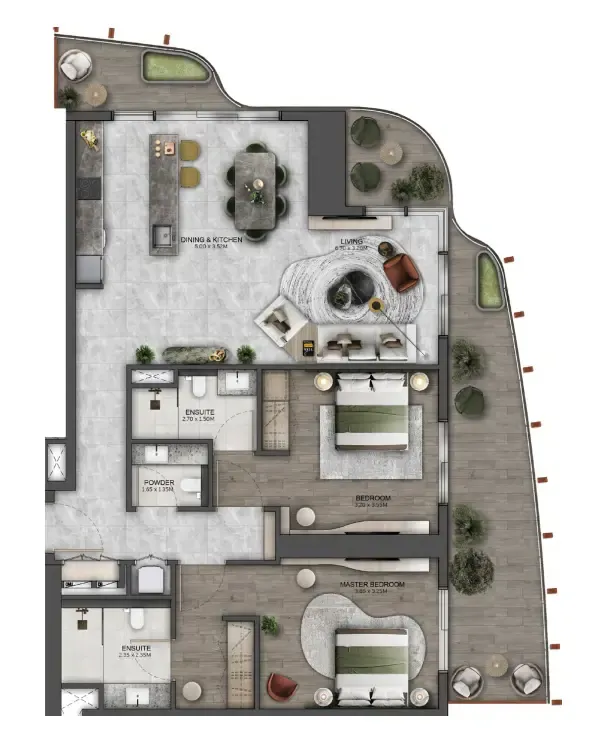 2 bedroom layout