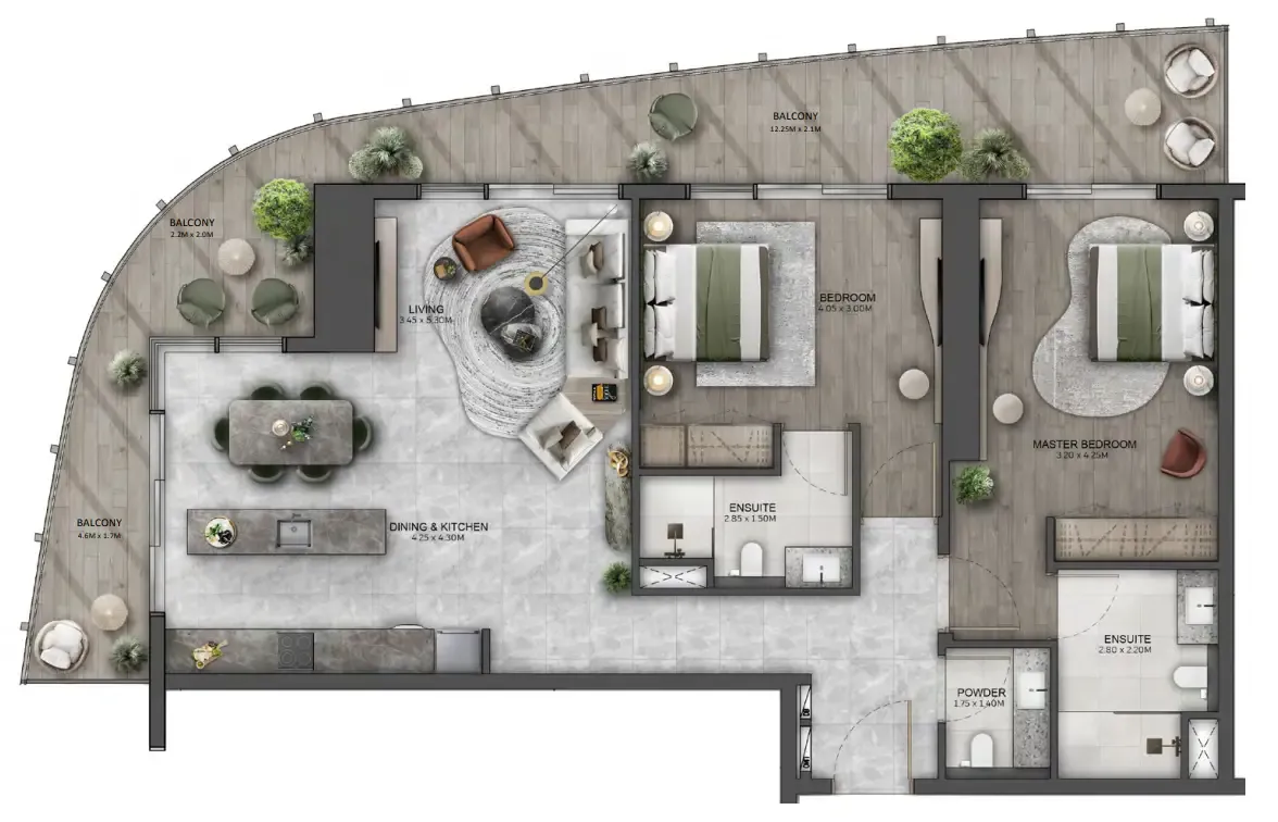 2 bedroom layout