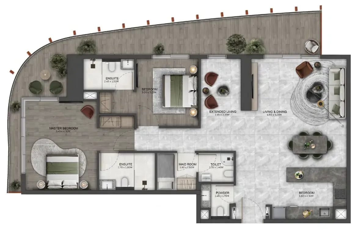 2 bedroom layout