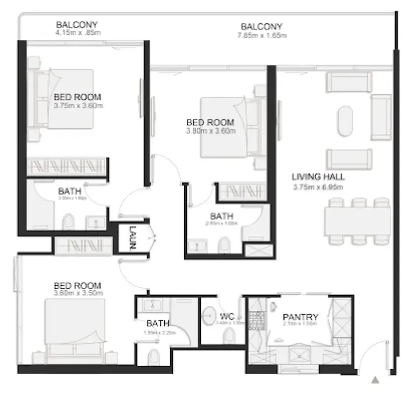 3 bedroom layout