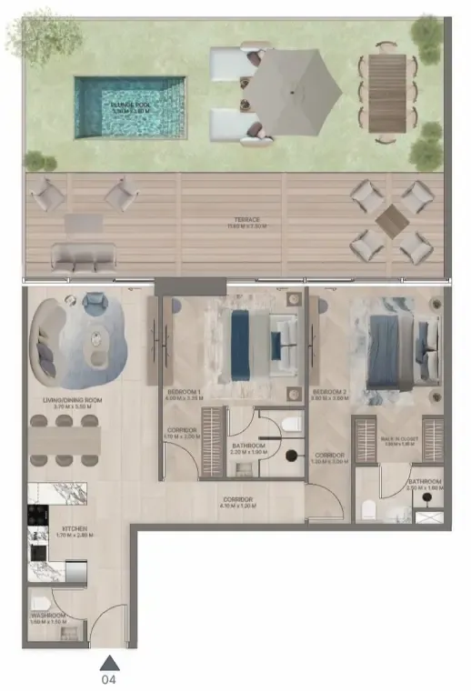 2 bedroom layout