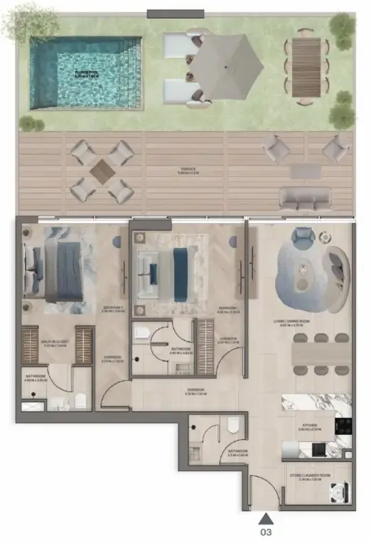 2 bedroom layout