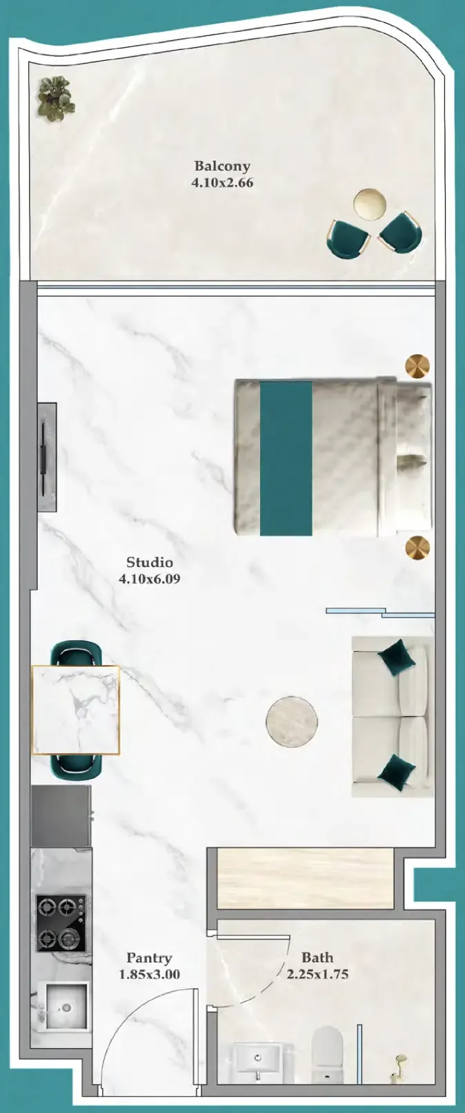 0 bedroom layout