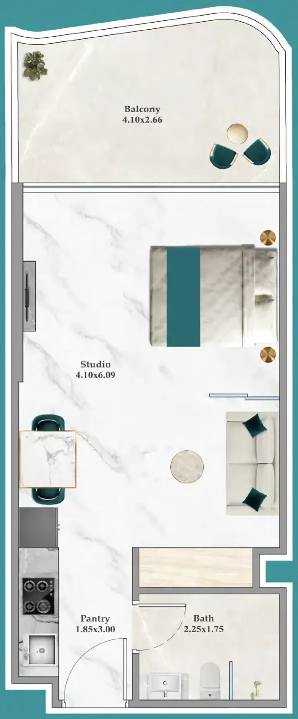 0 bedroom layout