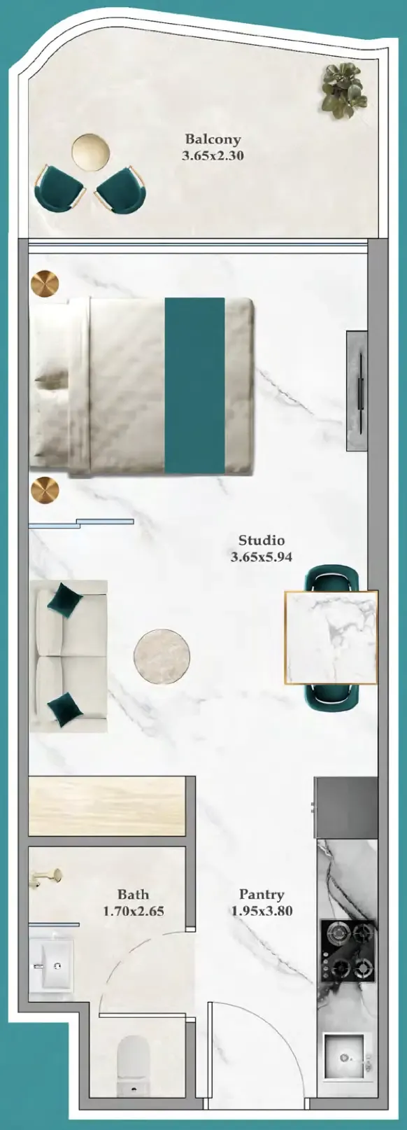 0 bedroom layout