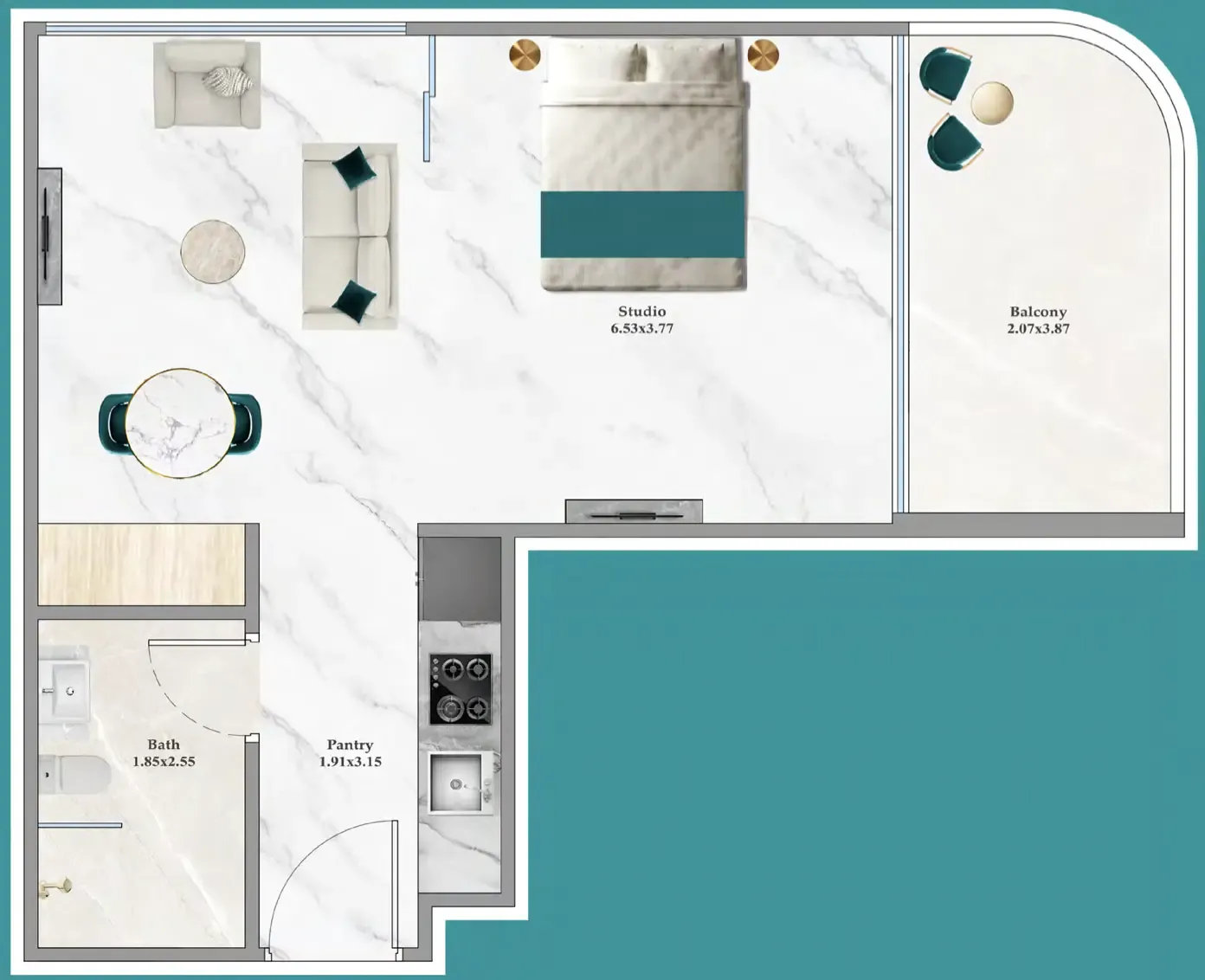 0 bedroom layout