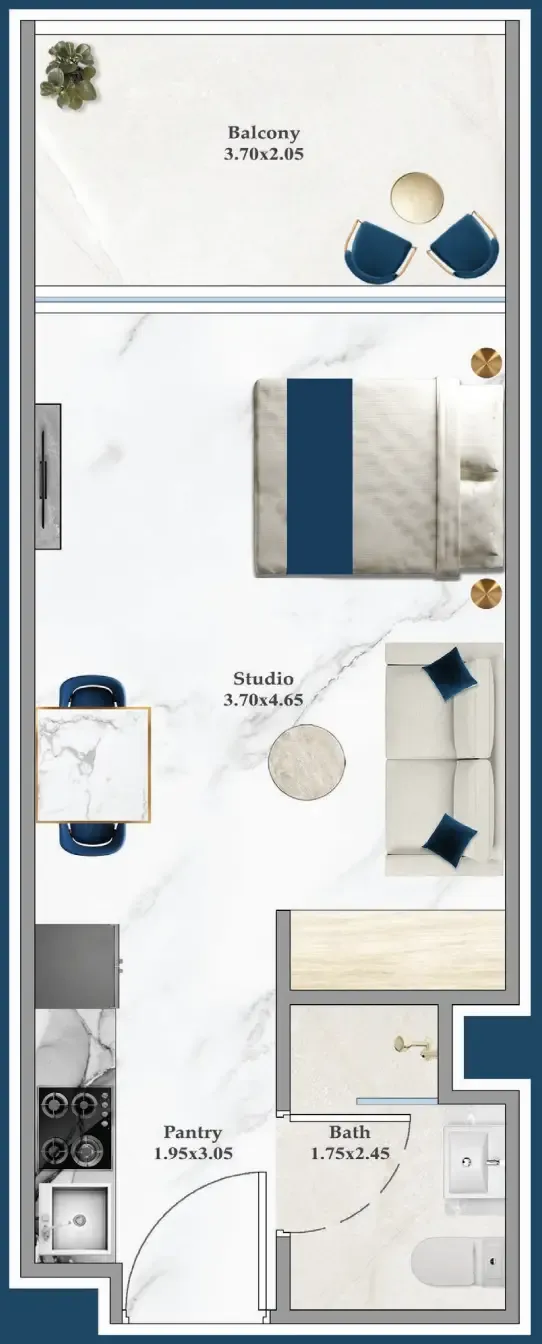 0 bedroom layout