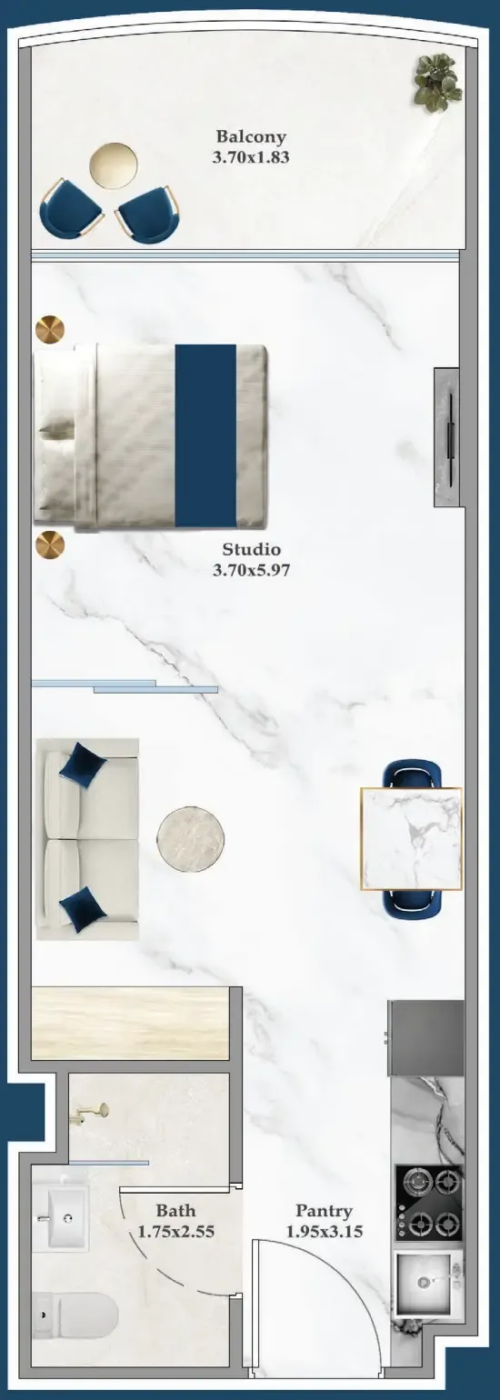 0 bedroom layout