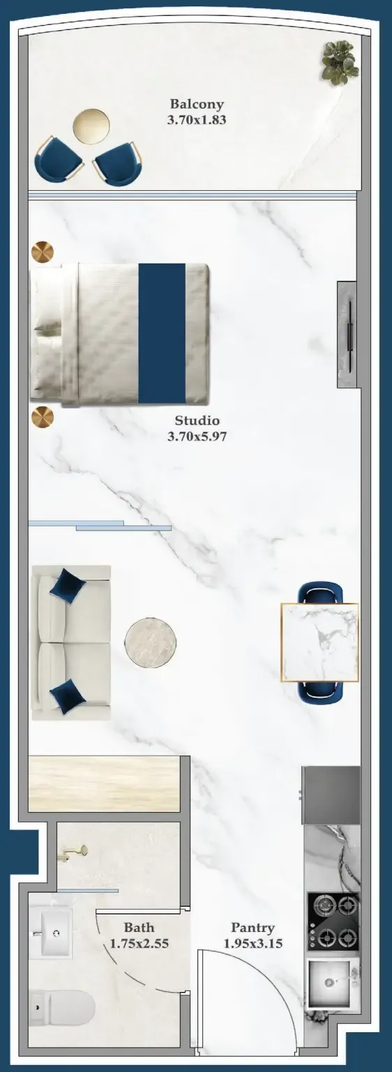0 bedroom layout