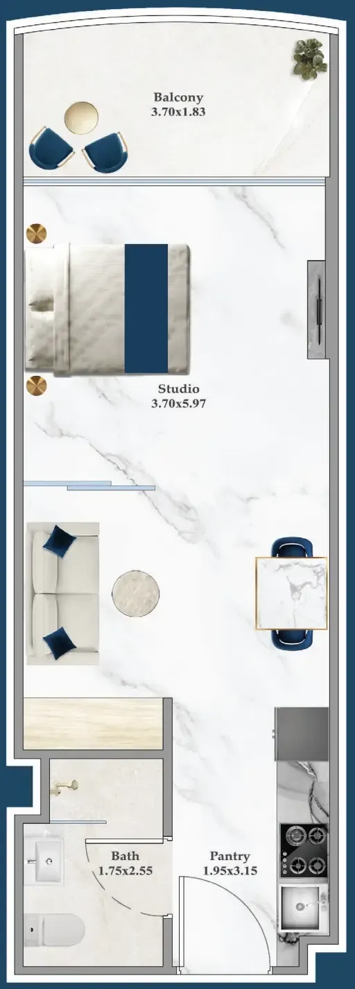 0 bedroom layout