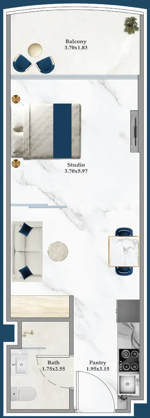 0 bedroom layout