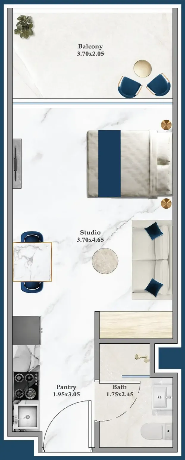 0 bedroom layout