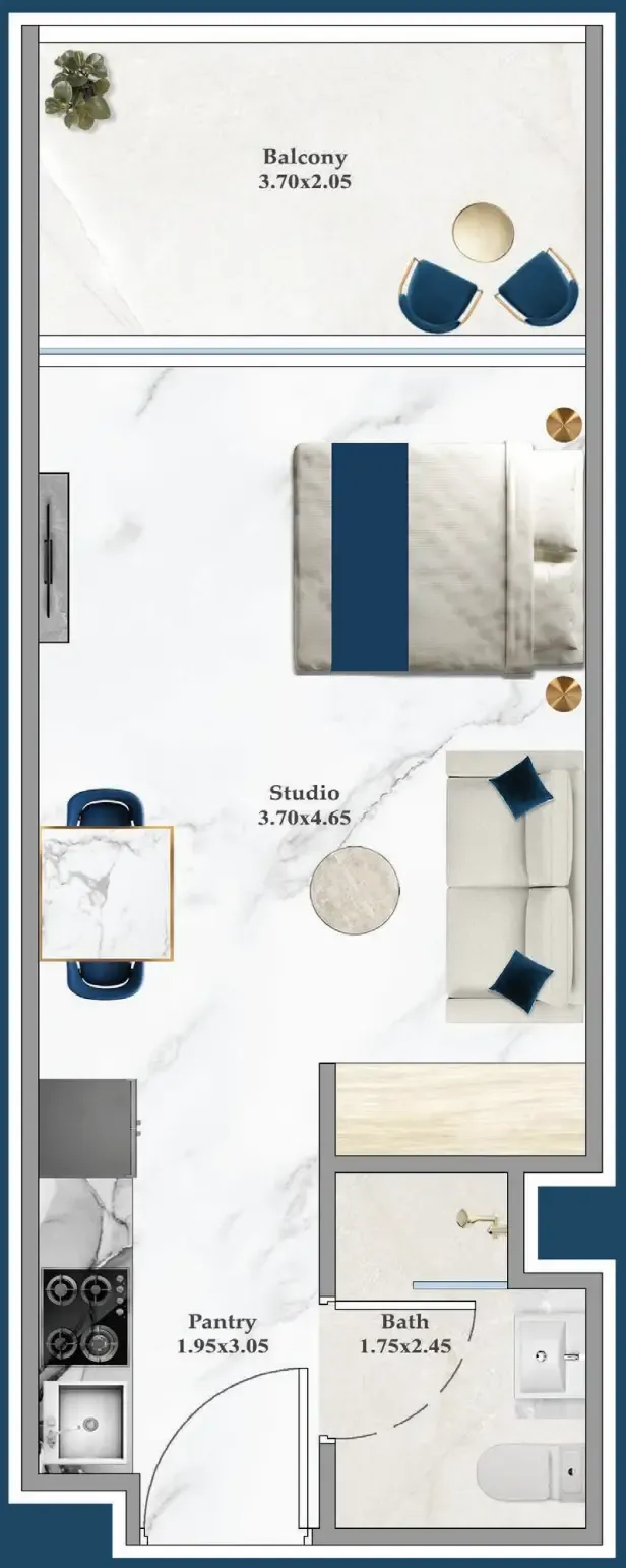 0 bedroom layout