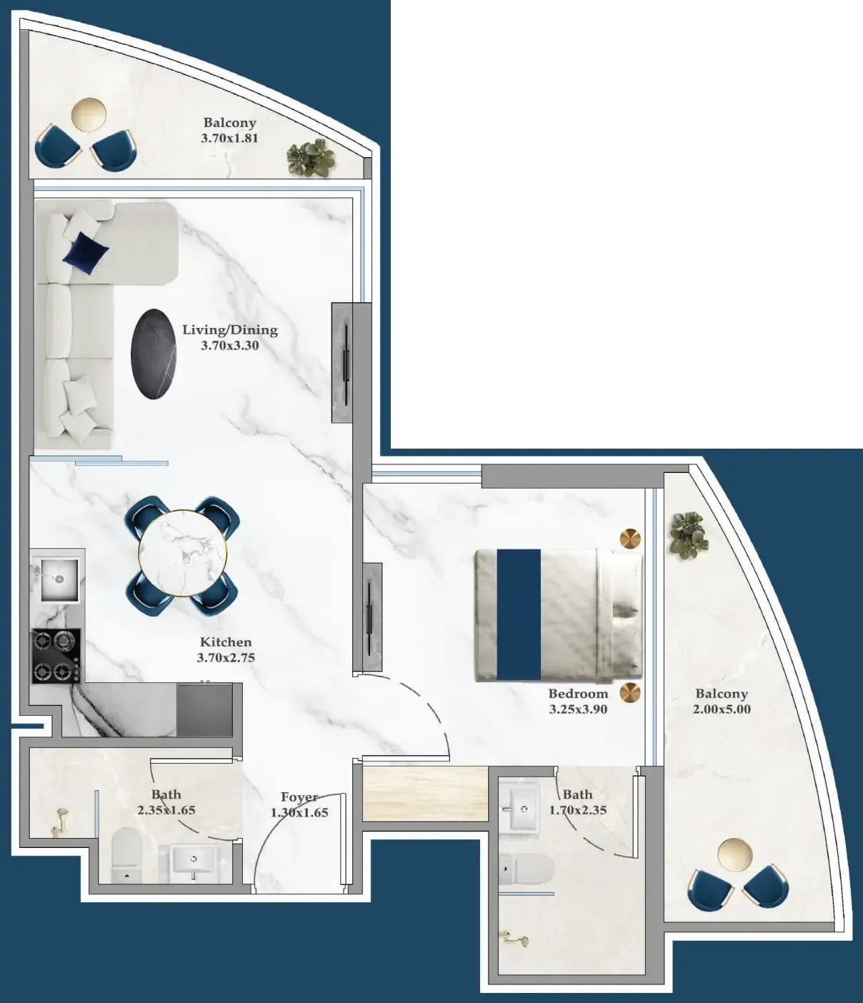 1 bedroom layout