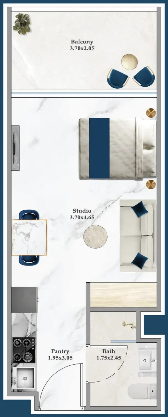 0 bedroom layout