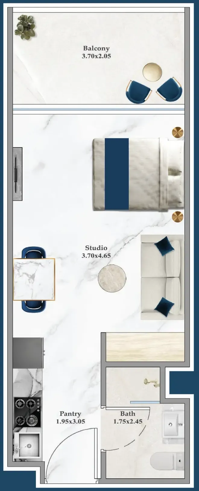 0 bedroom layout