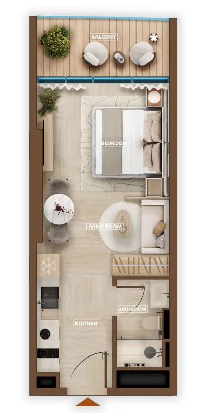 0 bedroom layout