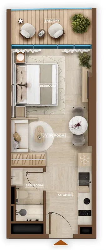 0 bedroom layout