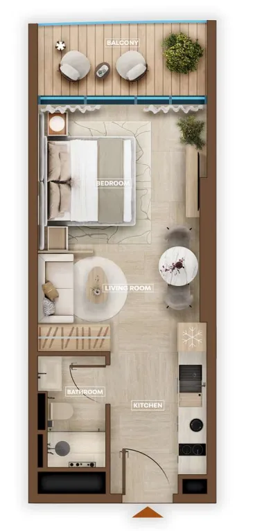 0 bedroom layout