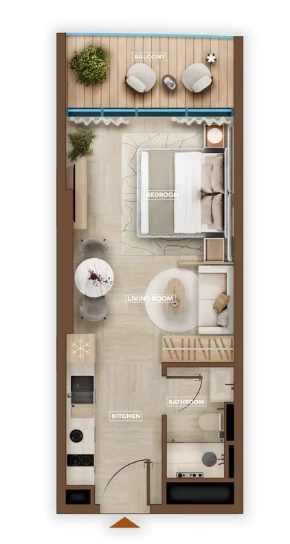 0 bedroom layout