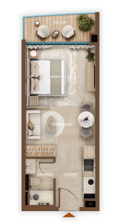 0 bedroom layout