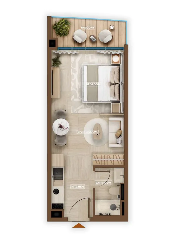 0 bedroom layout