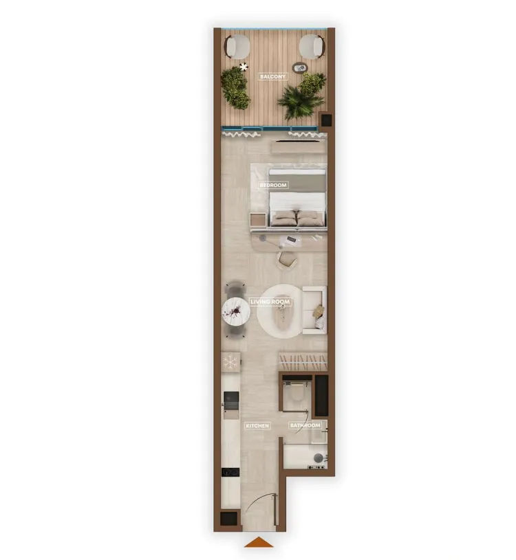0 bedroom layout