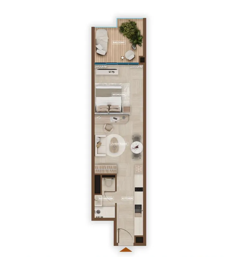 0 bedroom layout