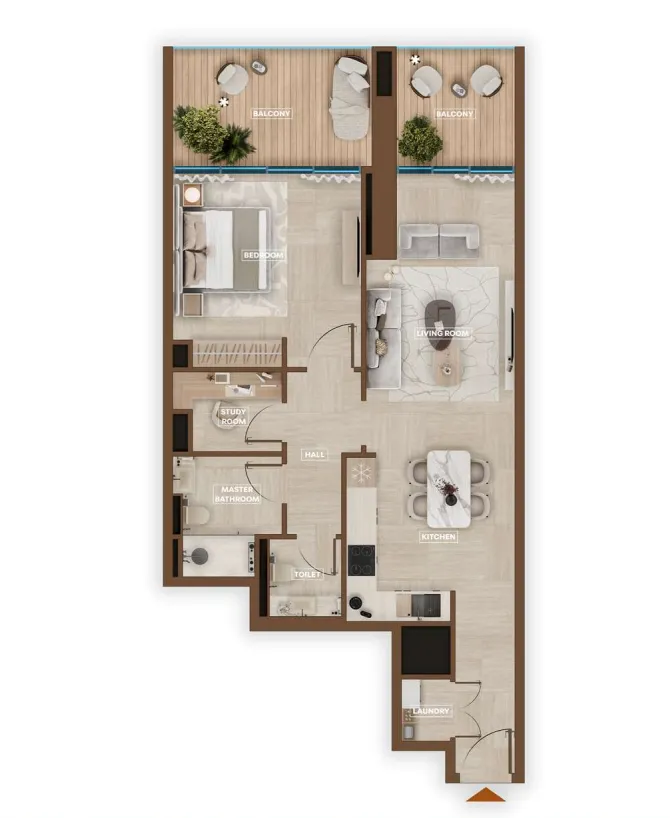 1 bedroom layout