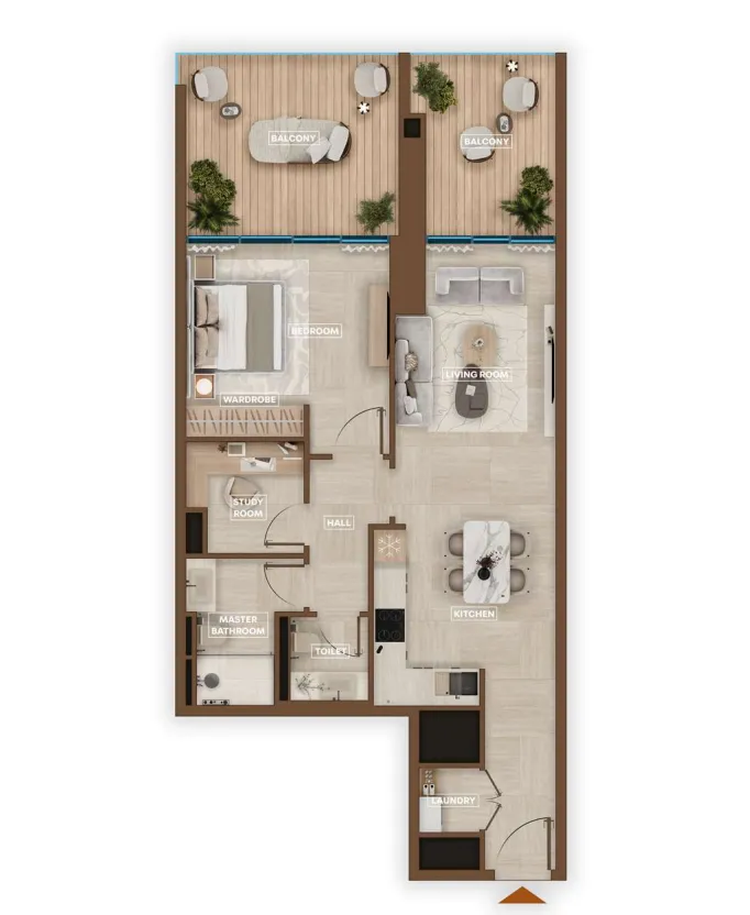 1 bedroom layout