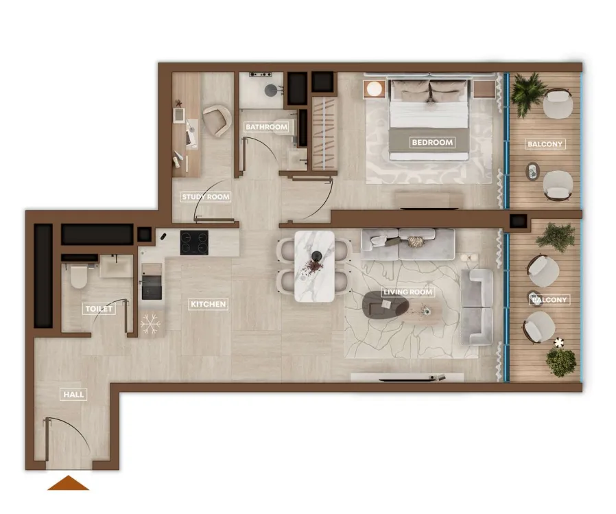1 bedroom layout