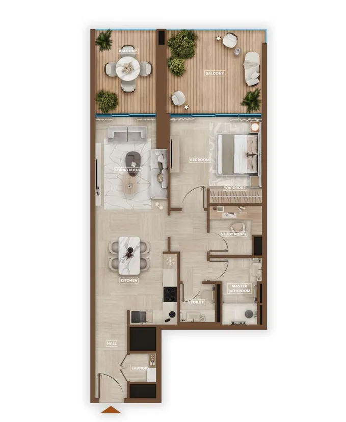 1 bedroom layout