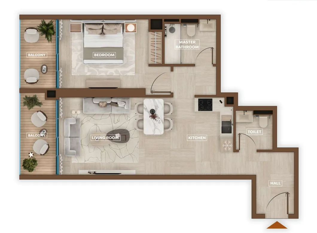 1 bedroom layout