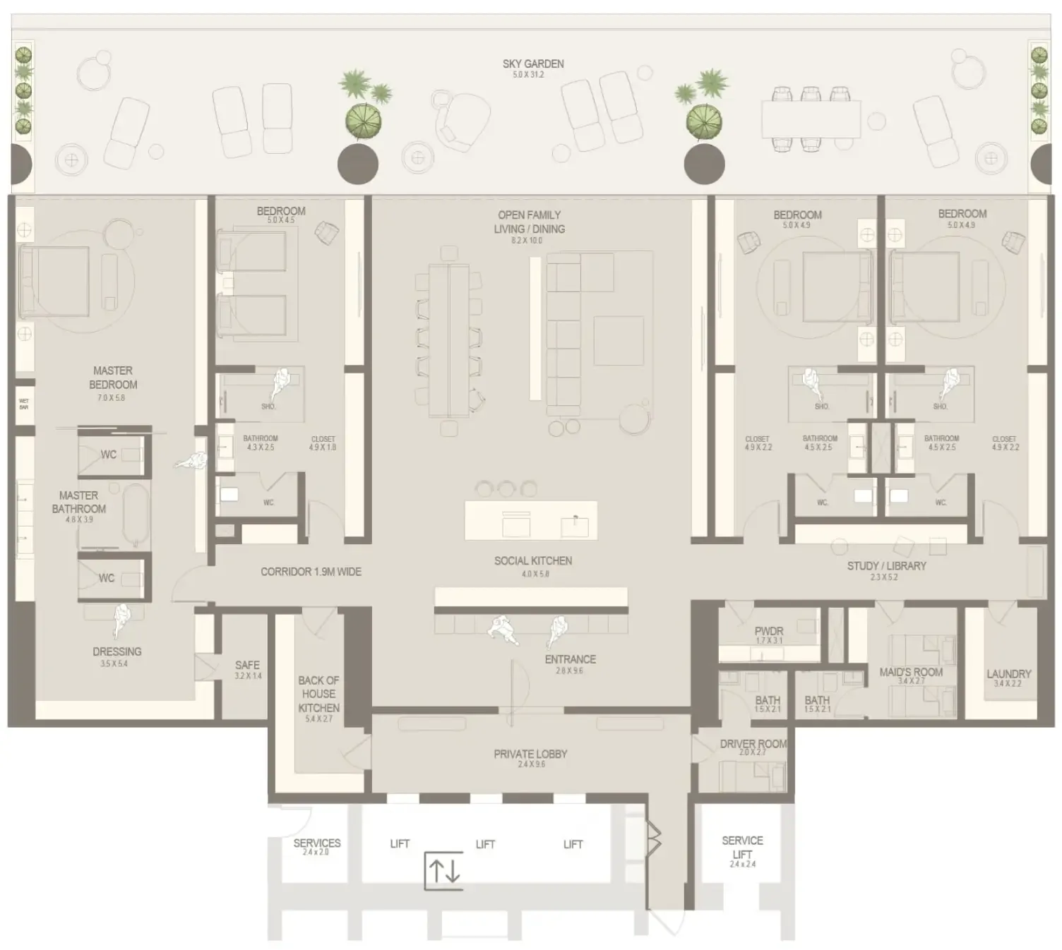 4 bedroom layout
