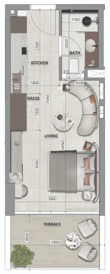 0 bedroom layout