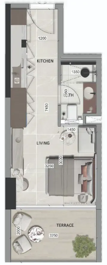 0 bedroom layout
