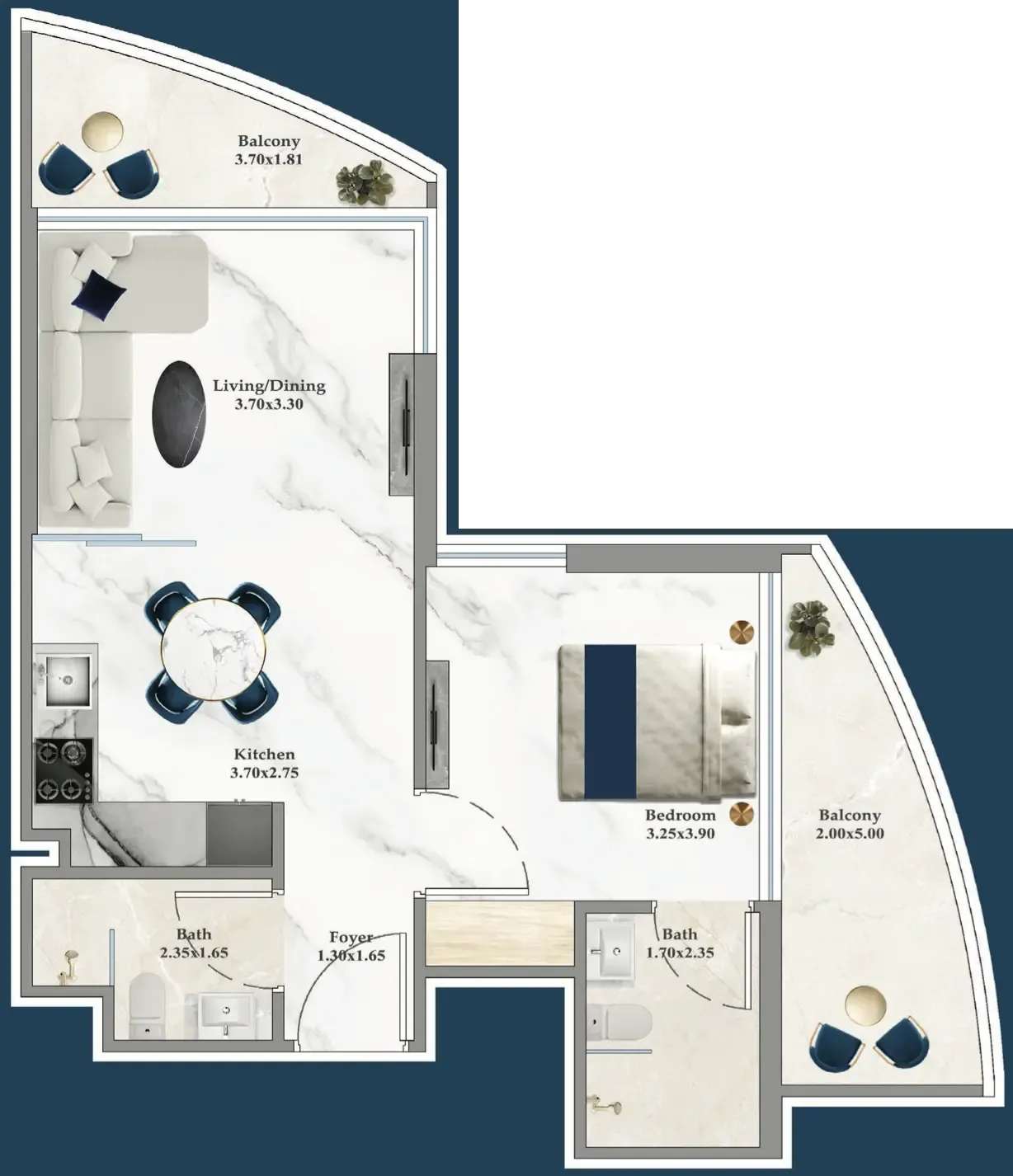 1 bedroom layout