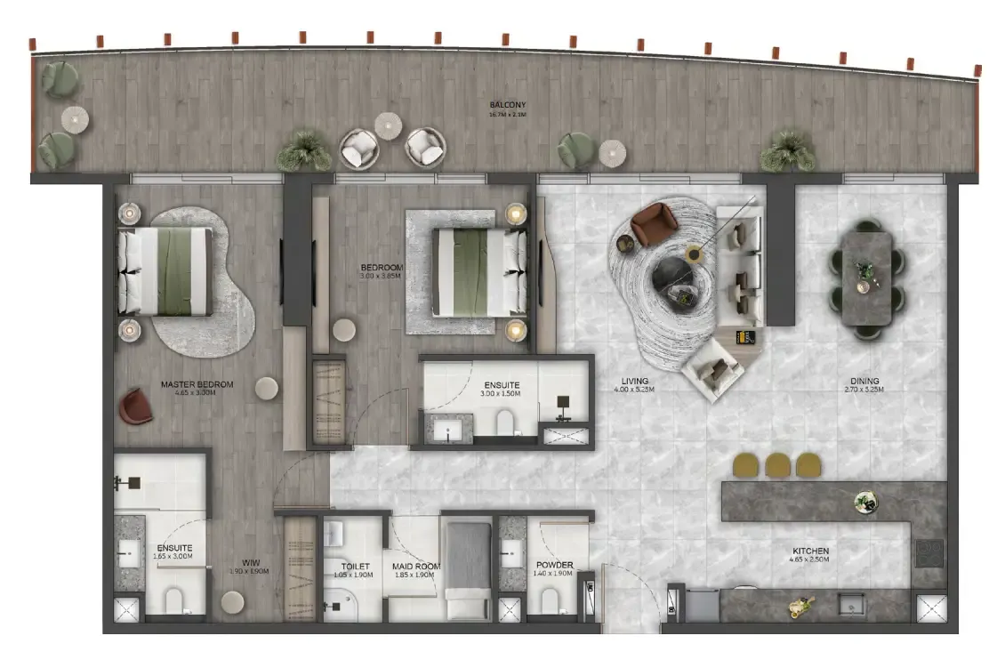 2 bedroom layout