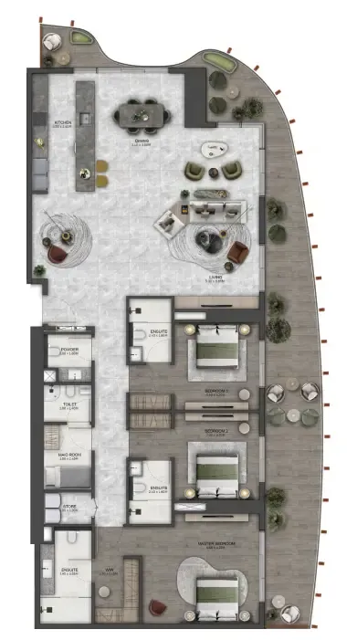 3 bedroom layout