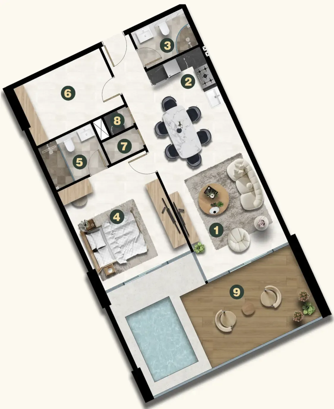 1 bedroom layout