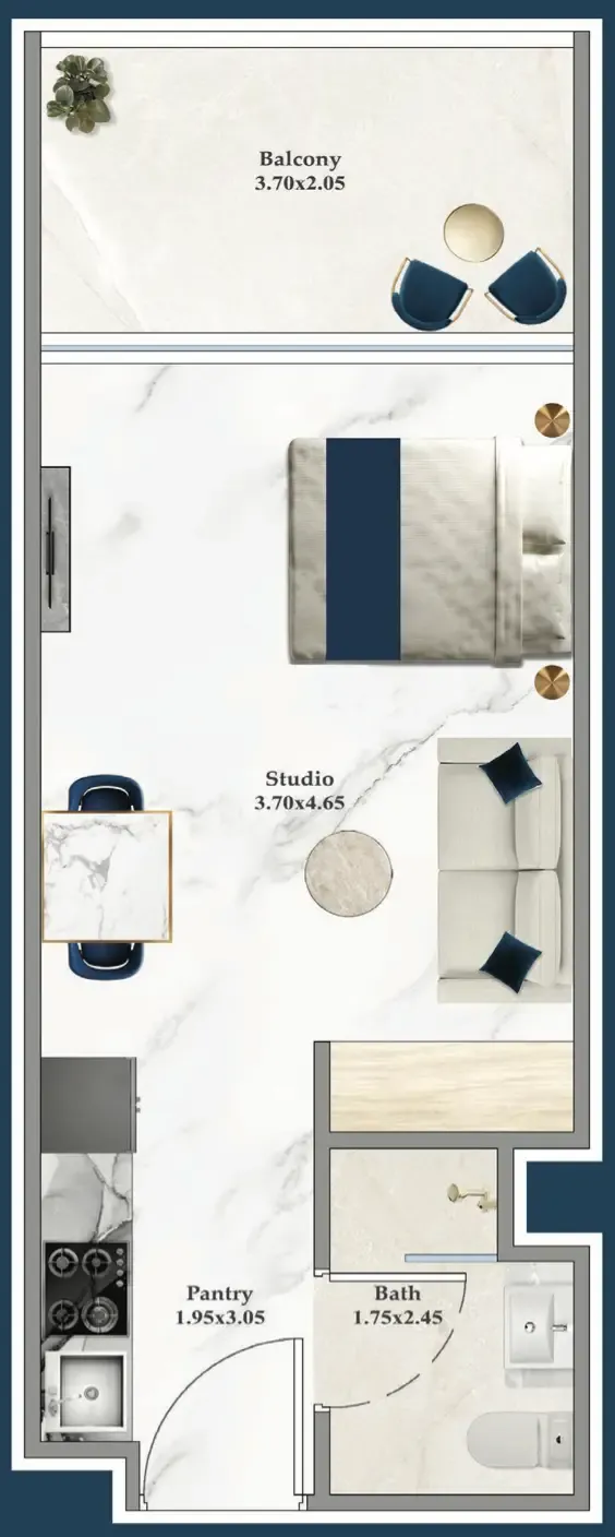 0 bedroom layout
