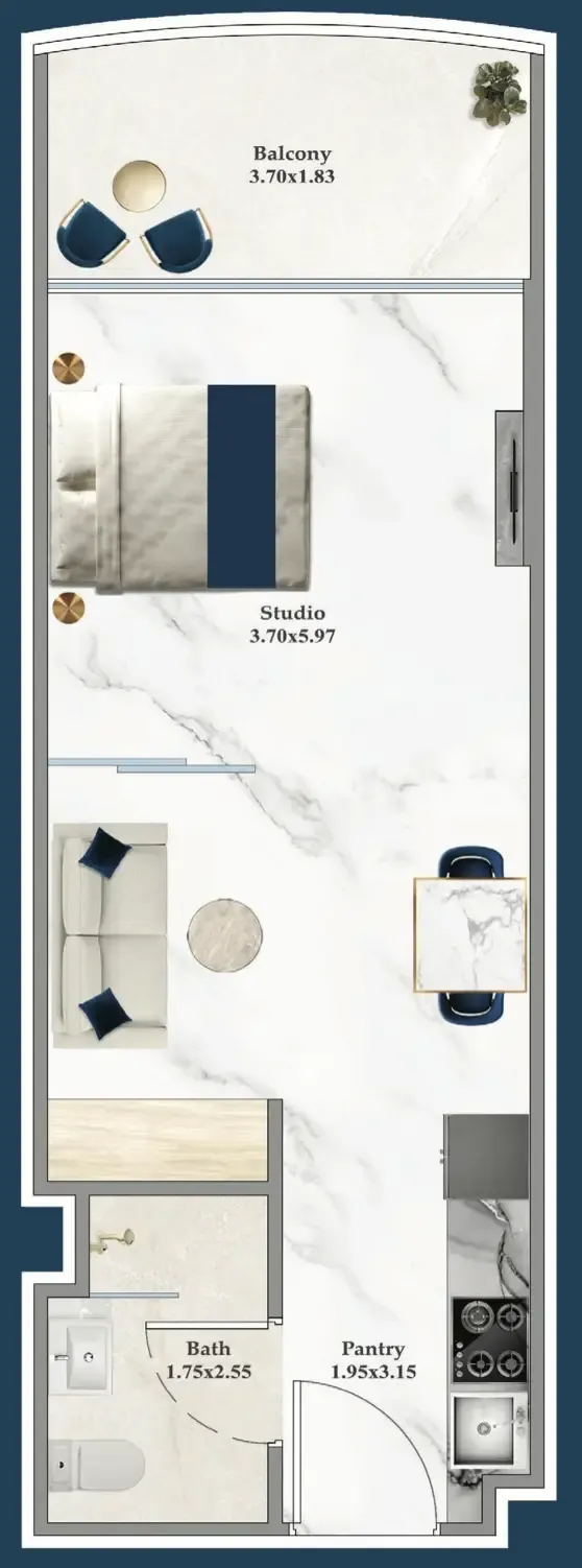 0 bedroom layout