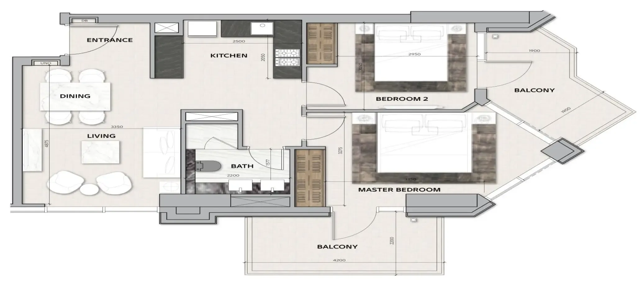 2 bedroom layout