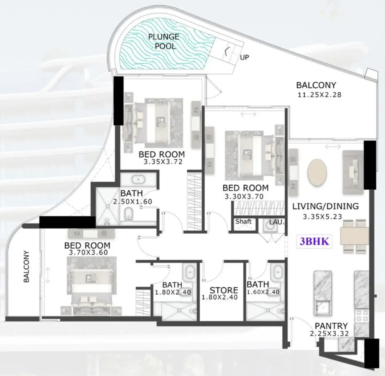 3 bedroom layout