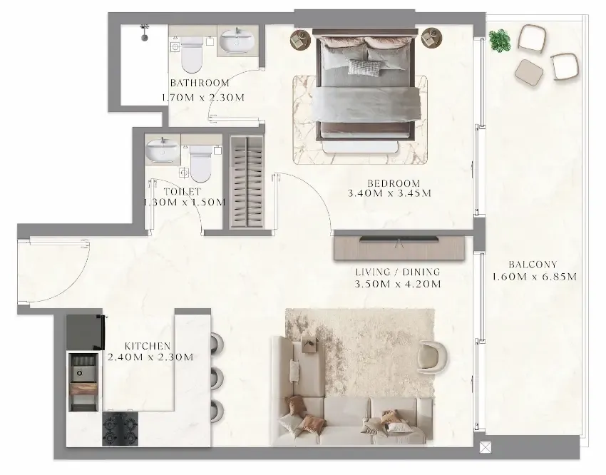 1 bedroom layout