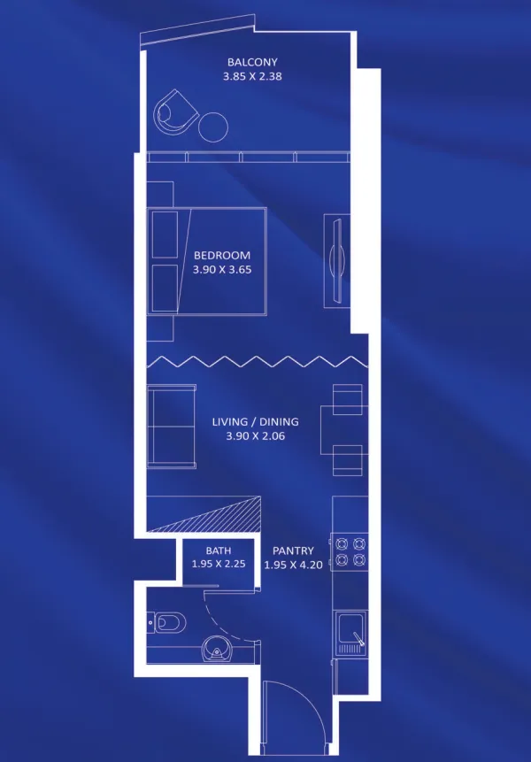 0 bedroom layout