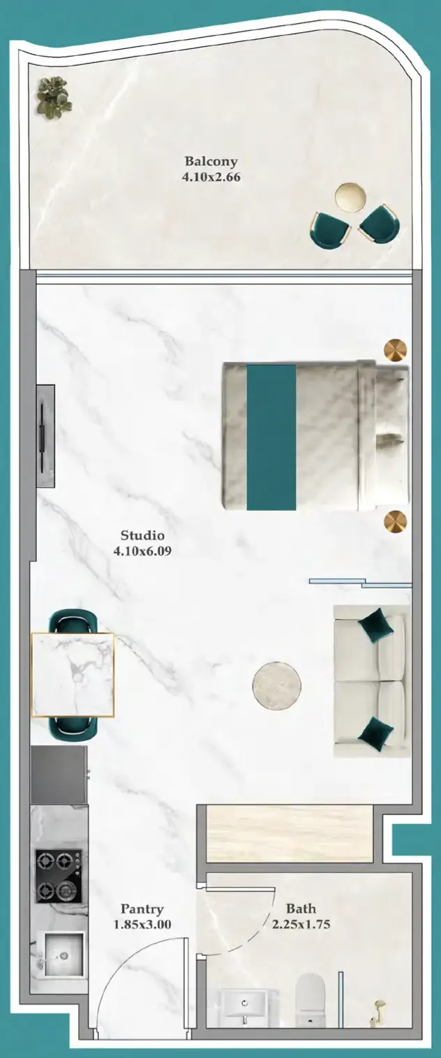 0 bedroom layout